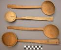 Round wooden spoons, decorated