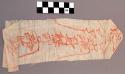 Ribbon, red character inscription on cotton gauze, worn to protect health