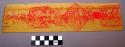 Print, red character inscription, daoist symbols and stamps on yellow paper