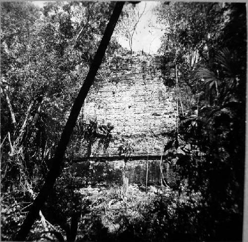 Great Temple 6, Rear or East elevation, showing great panel of hieroglyphs