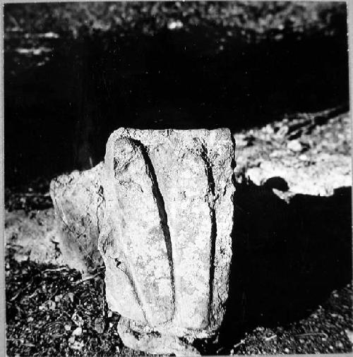 Scupltured stone, found in the debris of fallen south wing of church