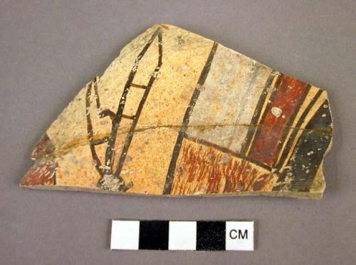 Zoomorphic polychrome potsherd