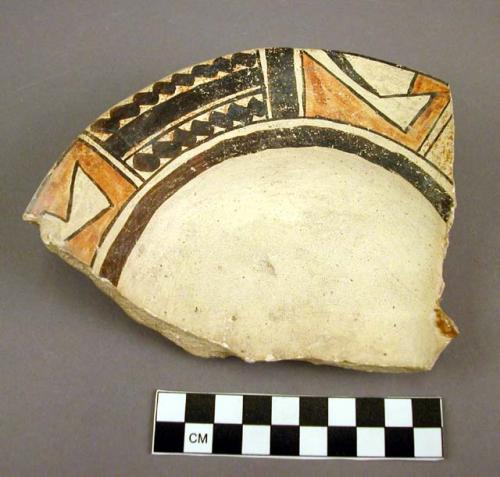 Part of San Bernardino polychrome pottery plate, ring base