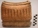 Basket - satchel with 3 compartments; weave diagonal twill; used to +