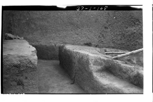 Mound A; Structure 2b. Detail of south wall