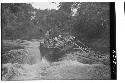 Boat going up rapids