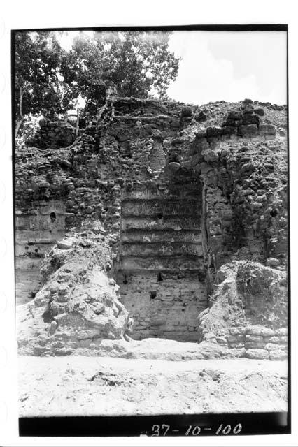 Looking east at vault of Room 2, Structures E-X