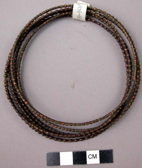 Leglets-circular strip of fibre with small bands of copper and brass (ndiki)