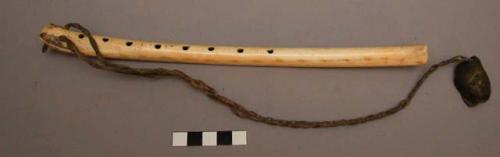 Bone flute, said to be made of a wing bone of an eagle