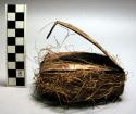 Small basketry "medicine" box with folding lid, used also to hold lime. +