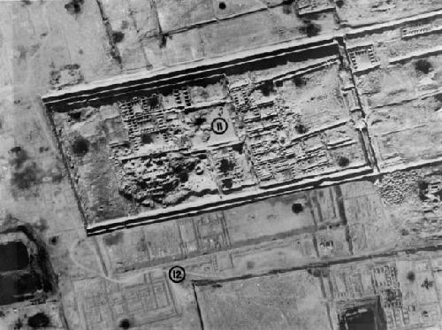 Aerial photograph of area of the archaeological site Chan Chan