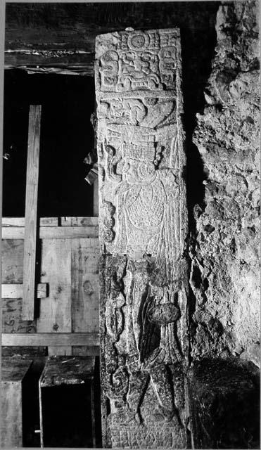 Temple of Jaguars - Carved wooden lintel.