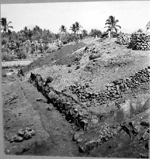 Looking West along first excavations of South side.