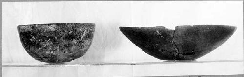 Gray to Blackware curved wall bowls, Moller Coll. (Mo. 72, 73, 74, 75).