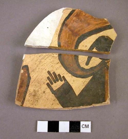 Zoomorphic potsherd, sikyatki polychrome