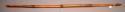 Bamboo bow, 59.5 in. l. x 1.5 in. diam, black wood bow (?), 62 1/2" L. x 1 1/4 d