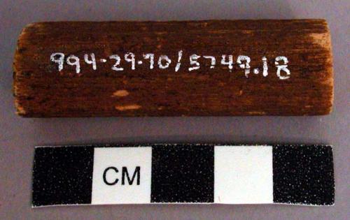 Unclassified tool, cylindrical pith fragment, ends cut straight