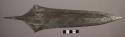 Incised iron spear, no handle, 15.25"