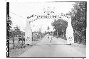 Triumphal arch in front of staff house