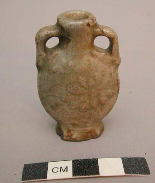 Old Chinese celadon snuff bottle; probably 18th century; used as a +