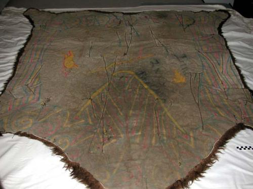 Painted buffalo robe