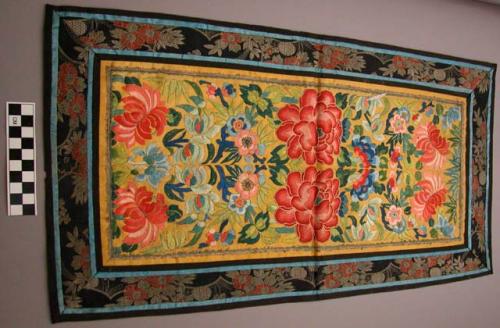 Embroidered silk panel