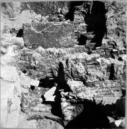 Trench into west side of Mound 3, showing pillar in situ.