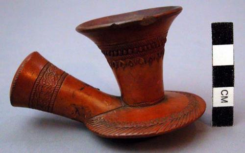 Red clay pipe bowls of non-indian manufacture