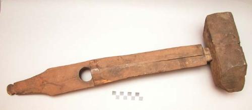 Wooden chopping block and knife for tobacco