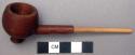 Wooden pipe with stem, length: 11.9 cm.