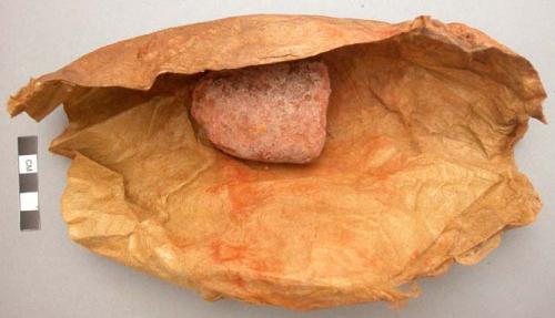 Red ochre in cocoon bag