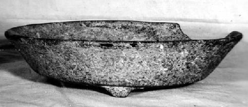 Ceramic bowl, tripod, rim sherd missing