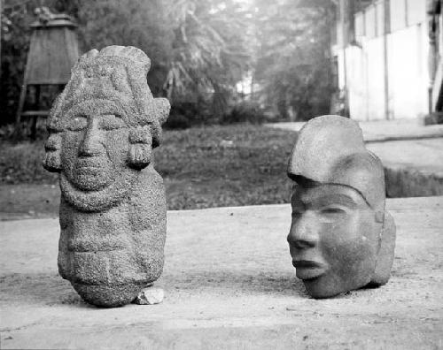 Stone figure & head