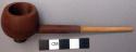 Wooden pipe with stem, length: 12.7 cm.