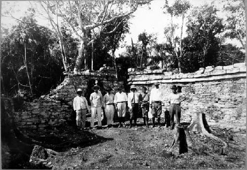 Group in front of gate in south wall inner enclosure