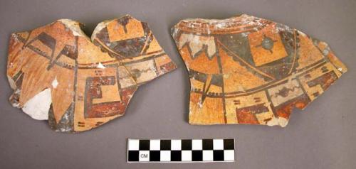 Sherds of sikyatki polychrome pottery jar