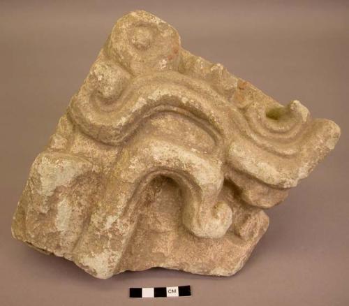 Sculpture, fragmentary serpent's head