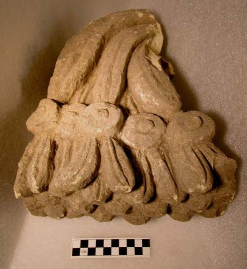 Fragment of sculptured ornament, with tenon