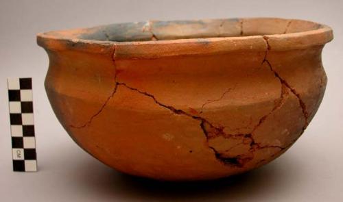 Bowl (banga) of plain red ware for cooking fish - restored