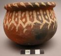 Pottery jar (anglit) - white on red ware; for cooking rice