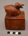 Wooden box with carved duck on lid (modern)