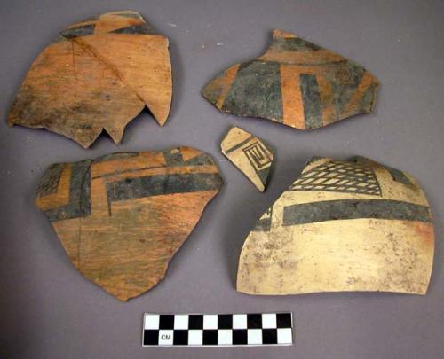 Sherds of pot, restorable. awatovi black-on-yellow