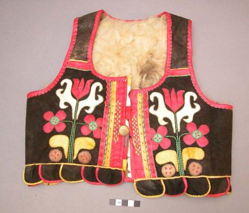 Child's fleece-lined leather vest