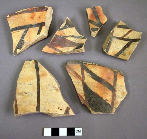 Restorable san bernardino black-on-yellow potsherd