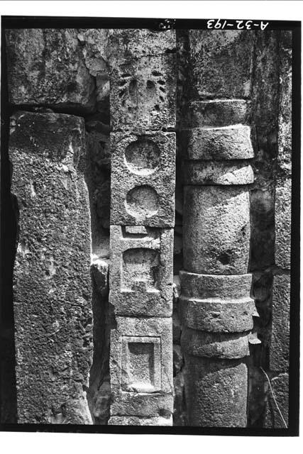 North panel of doorway at West Building. South Group; Str S-I