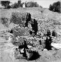 Trench into west side of Mound 3.  Notice pillar in situ.