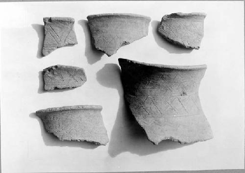 Incised sherds-(see also 46-1-77) For complete desc, see catalogue card