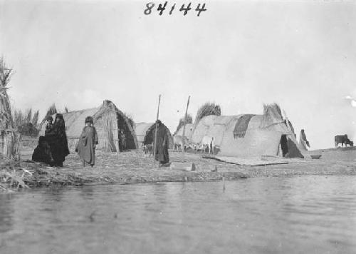 View of village with women and children