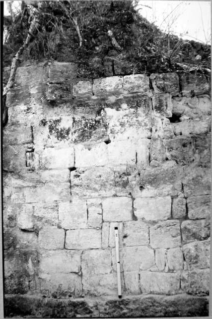 A-V section of north outside wall of Construction M superstructure