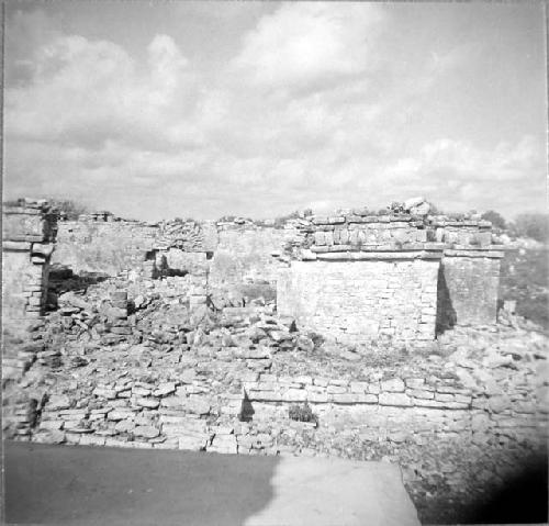 Structure 20 (Columned Palace).  East facade- North half.